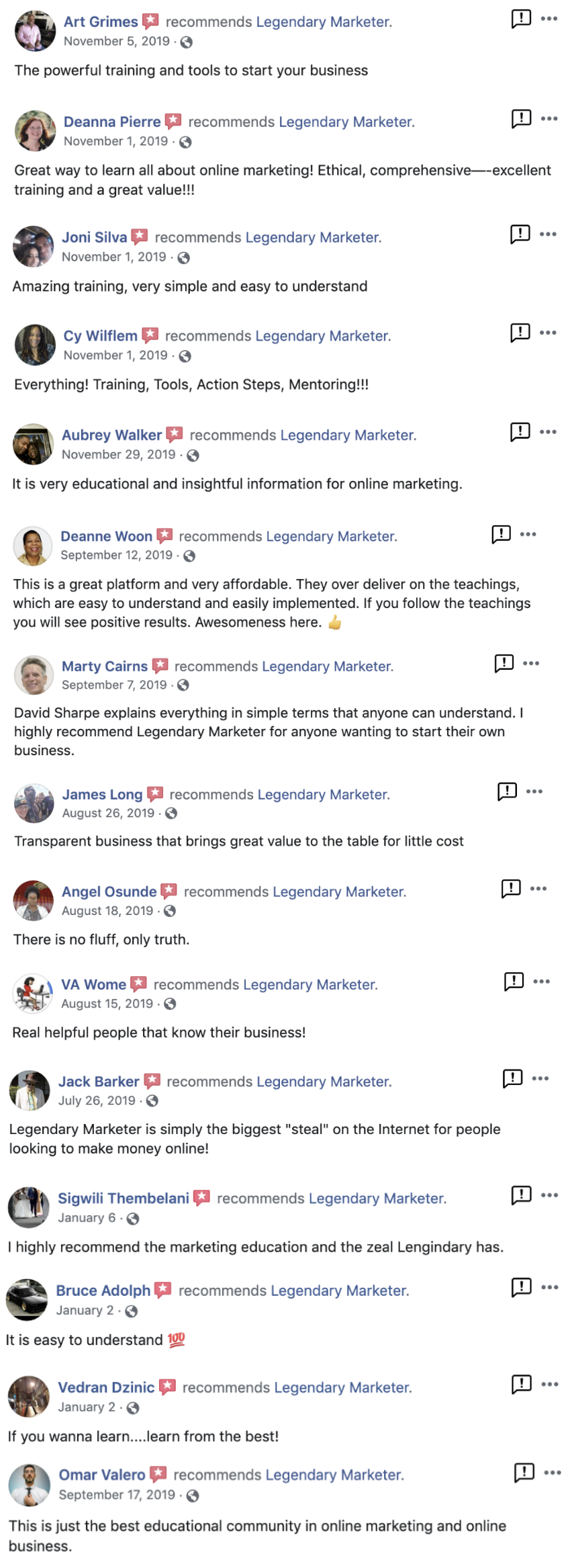 legendary marketer testimonials